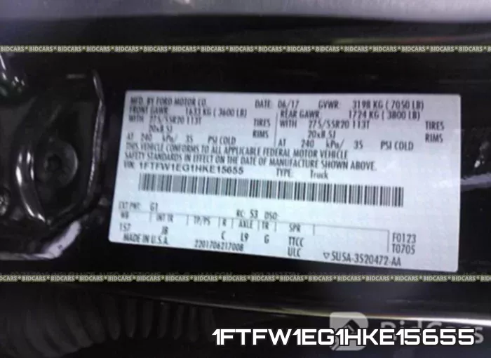 1FTFW1EG1HKE15655 фото 10