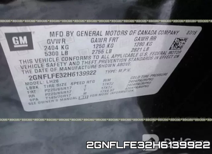 2GNFLFE32H6139922 фото 10
