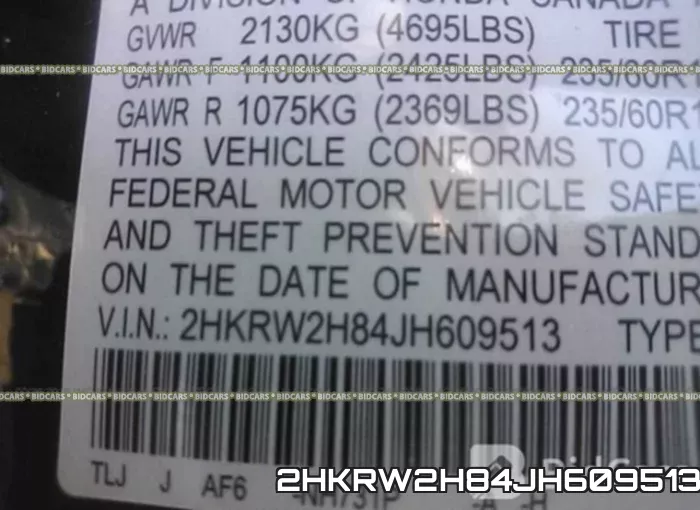 2HKRW2H84JH609513 фото 10