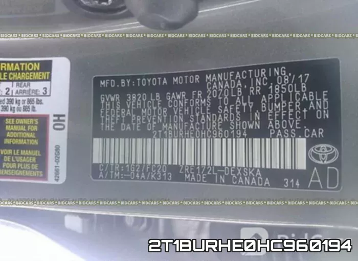 2T1BURHE0HC960194 фото 10