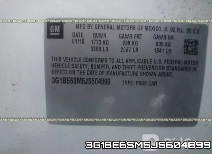 3G1BE6SM5JS604899 фото 10