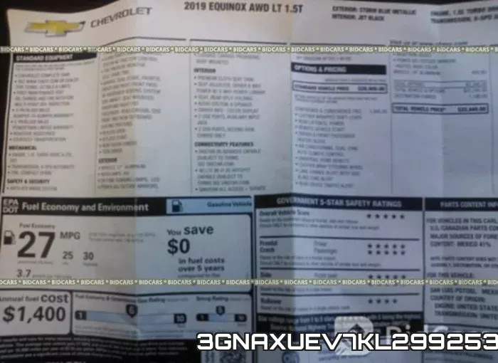 3GNAXUEV7KL299253 фото 9