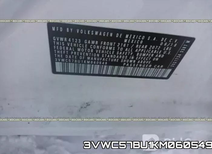 3VWC57BU1KM060549 фото 10