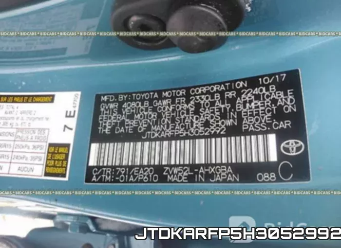 JTDKARFP5H3052992 фото 10