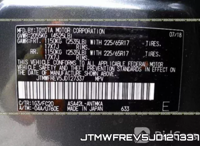 JTMWFREV5JD127337 фото 10