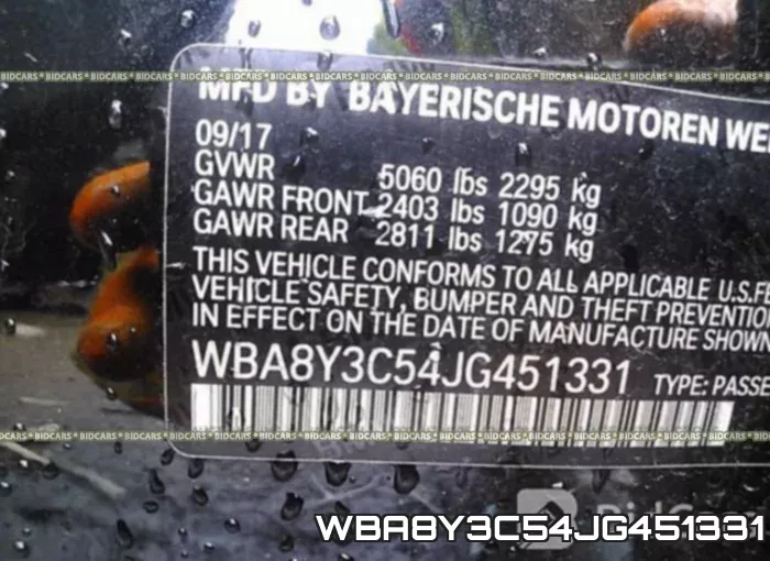 WBA8Y3C54JG451331 фото 10
