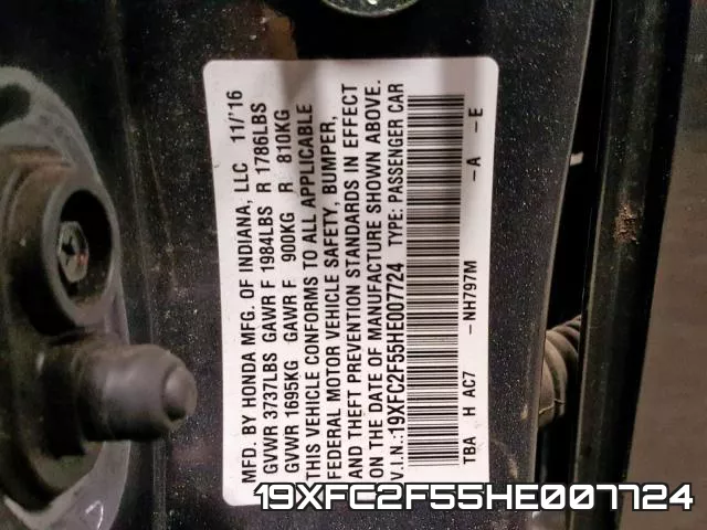 19XFC2F55HE007724 фото 2