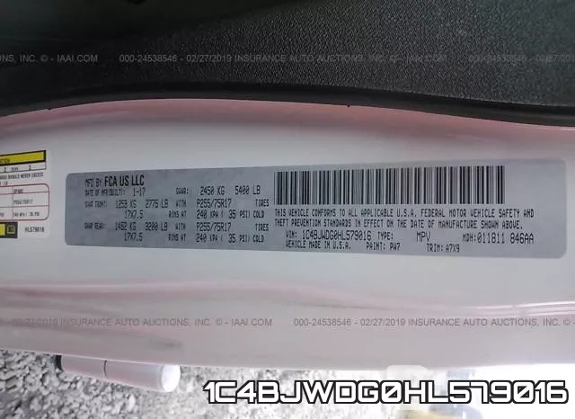 1C4BJWDG0HL579016 фото 10