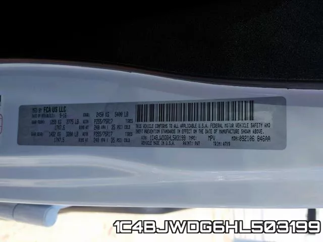 1C4BJWDG6HL503199 фото 2