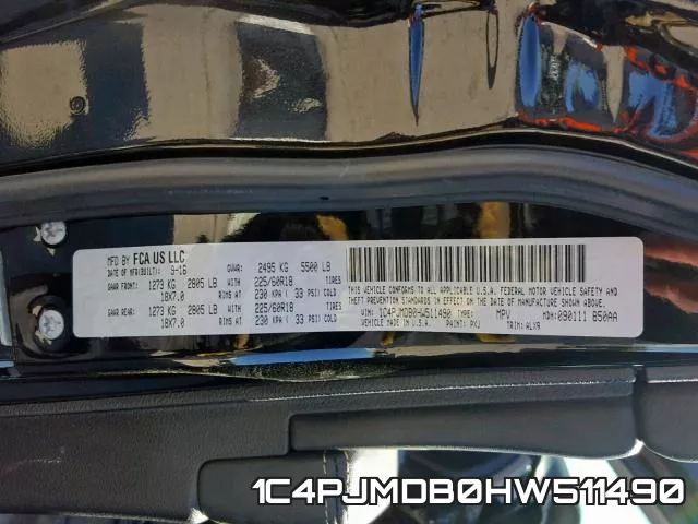 1C4PJMDB0HW511490 фото 2