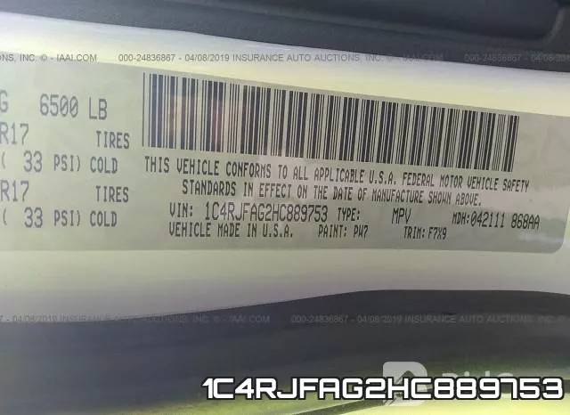 1C4RJFAG2HC889753 фото 10