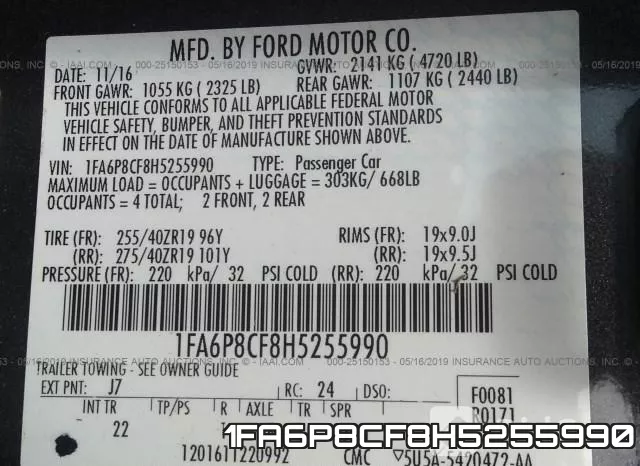 1FA6P8CF8H5255990 фото 10