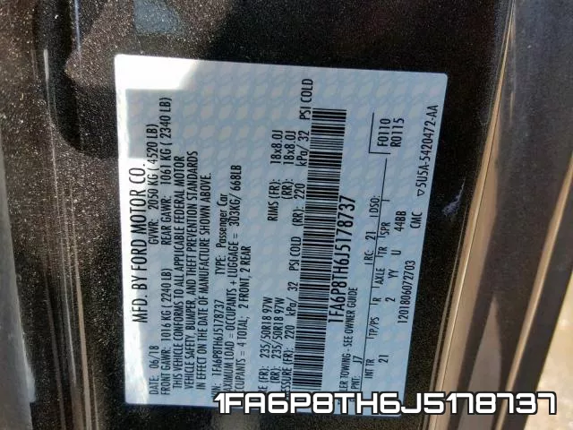 1FA6P8TH6J5178737 фото 2