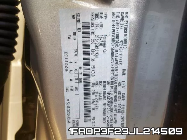 1FADP3F23JL214509 фото 2