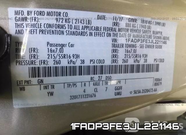 1FADP3FE3JL221146 фото 10