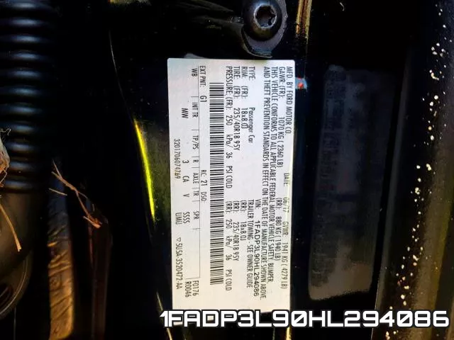 1FADP3L90HL294086 фото 2