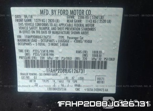 1FAHP2D88JG126731 фото 10