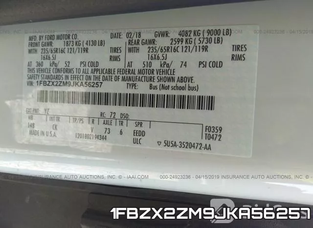 1FBZX2ZM9JKA56257 фото 10