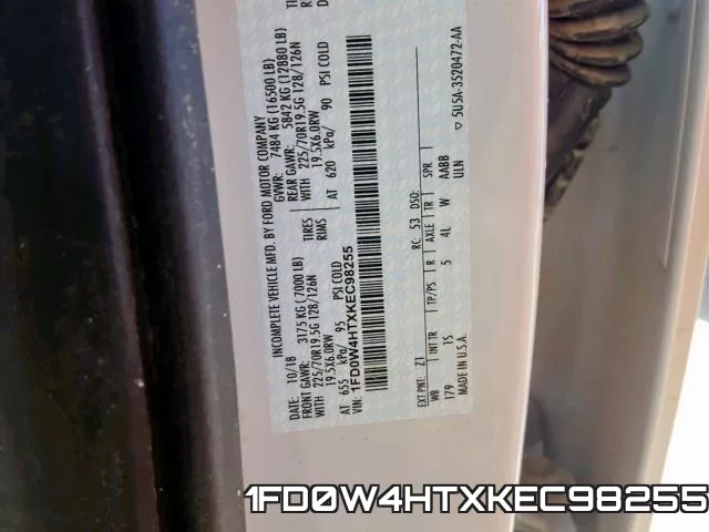 1FD0W4HTXKEC98255 фото 2