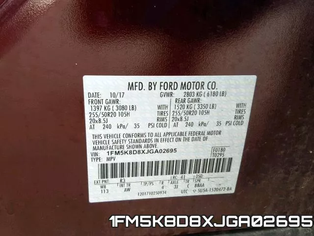 1FM5K8D8XJGA02695 фото 2