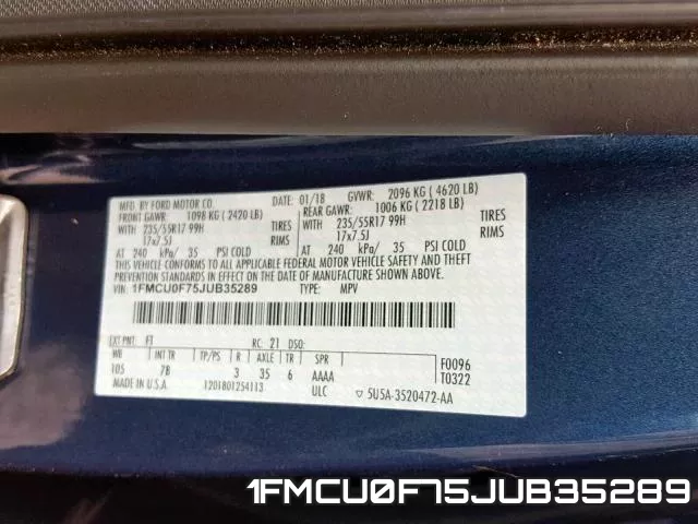 1FMCU0F75JUB35289 фото 2