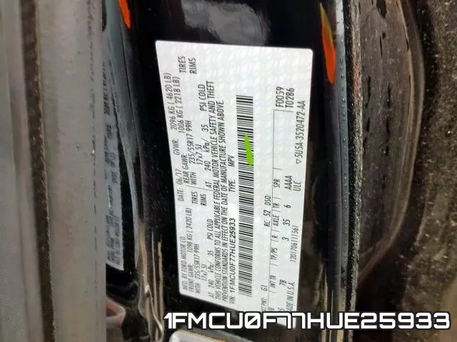 1FMCU0F77HUE25933 фото 2
