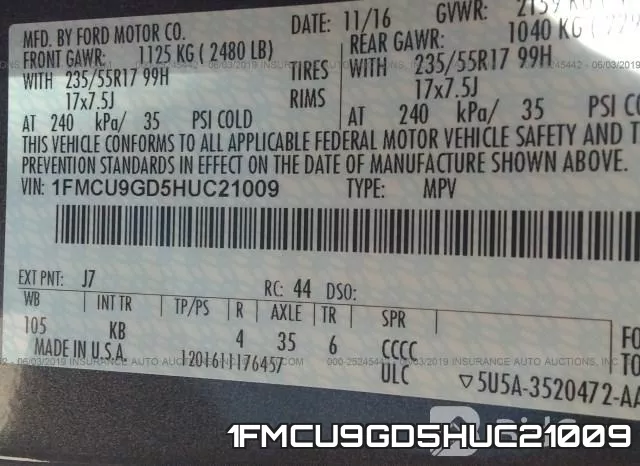 1FMCU9GD5HUC21009 фото 10