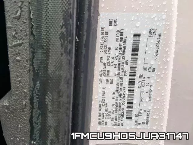 1FMCU9HD5JUA31747 фото 2