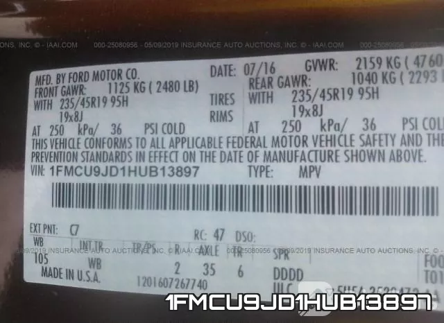1FMCU9JD1HUB13897 фото 10