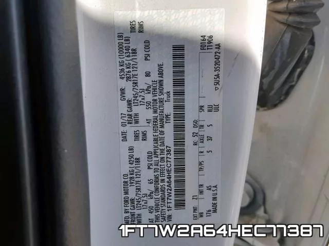1FT7W2A64HEC77387 фото 2