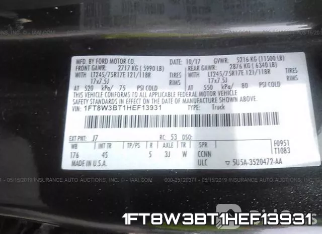 1FT8W3BT1HEF13931 фото 10