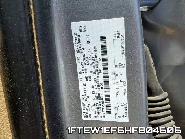 1FTEW1EF6HFB04606 фото 2
