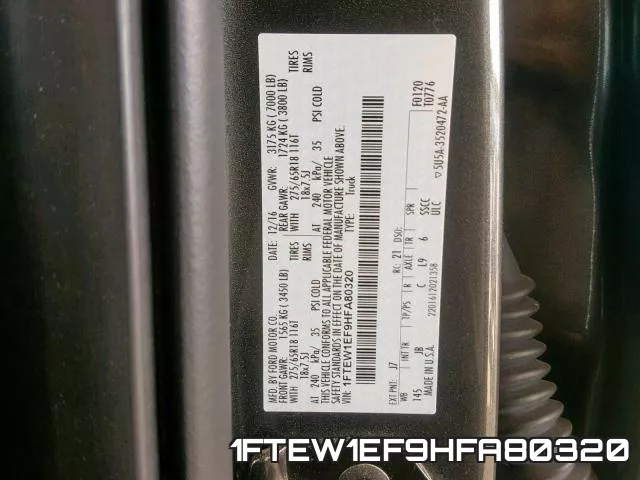 1FTEW1EF9HFA80320 фото 2