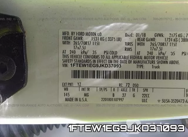 1FTEW1EG9JKD37093 фото 10