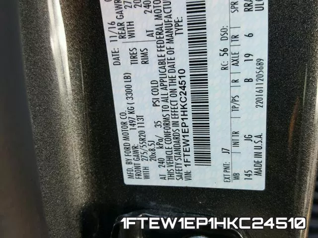 1FTEW1EP1HKC24510 фото 2