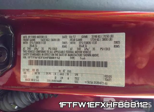 1FTFW1EFXHFB88112 фото 10