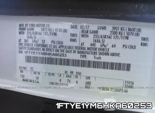 1FTYE1YM6HKA60253 фото 10