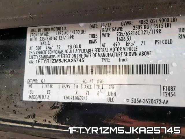 1FTYR1ZM5JKA25745 фото 2