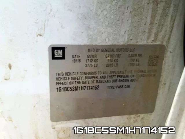 1G1BC5SM1H7174152 фото 2
