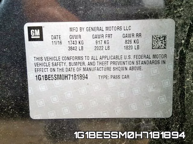 1G1BE5SM0H7181894 фото 2