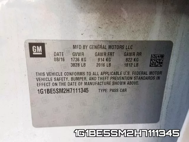 1G1BE5SM2H7111345 фото 2