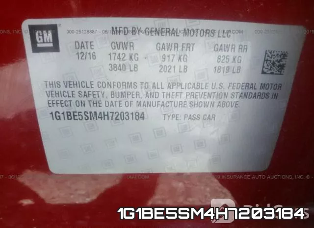 1G1BE5SM4H7203184 фото 10