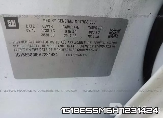 1G1BE5SM6H7231424 фото 10
