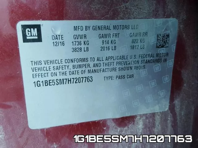 1G1BE5SM7H7207763 фото 2