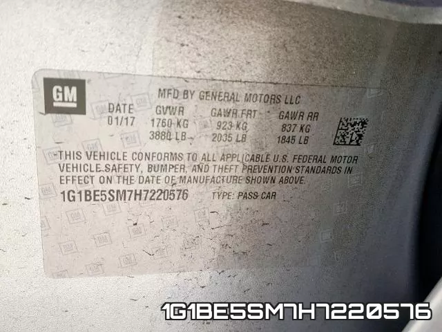 1G1BE5SM7H7220576 фото 2