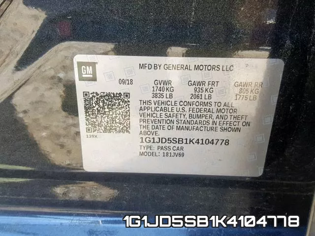 1G1JD5SB1K4104778 фото 2