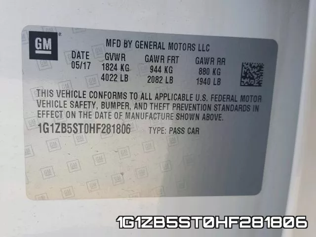 1G1ZB5ST0HF281806 фото 2