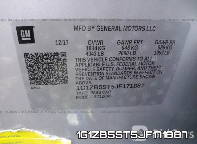1G1ZB5ST5JF171887 фото 10
