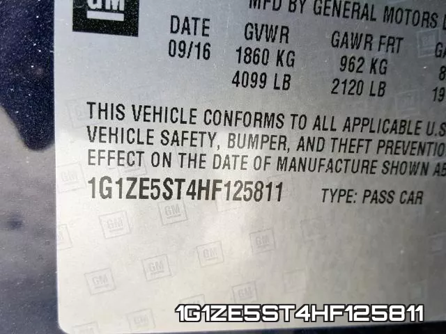 1G1ZE5ST4HF125811 фото 2