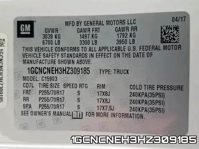 1GCNCNEH3HZ309185 фото 2